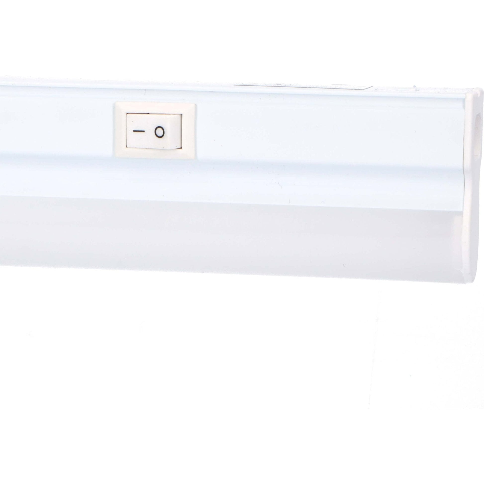 Wit LED-bakverlichting met schakelaar, kabel en montagebeugels, geschikt voor kasten en kasten. Ideaal voor keukenverlichting en opslagruimte.