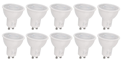 GU10 spot daglichtwit dimbaar - 10 stuks PAR16 bajonetsluiting | LED 6W ~ 510Lm = 42W halogeenlicht 120° - 6500K 230V
