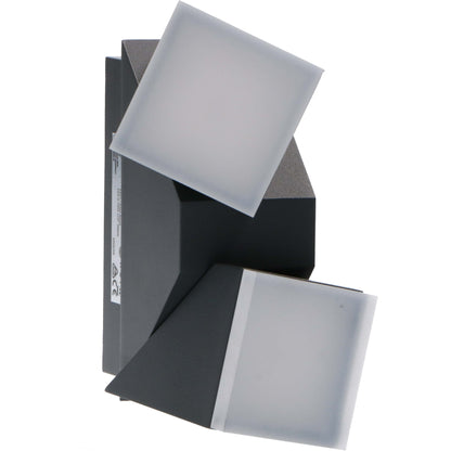 2 pack LED's Light 2-lichts LED Design Buitenlamp - Model Terni - Draaibaar - Warm wit - Antraciet