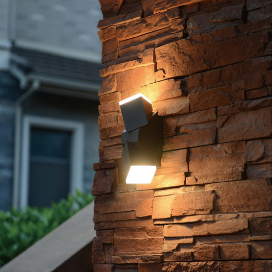 2 pack LED's Light 2-lichts LED Design Buitenlamp - Model Terni - Draaibaar - Warm wit - Antraciet