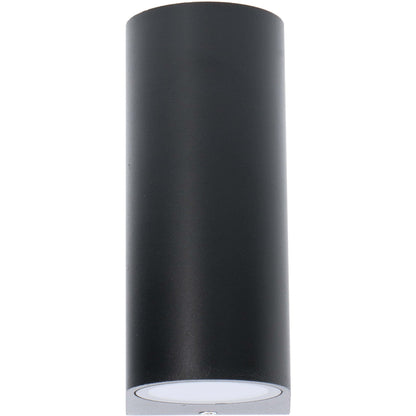 LED's Light LED Wandlamp buiten - Cilinder met 2 x GU10 fitting - Model Sapri - IP44 - Zwart