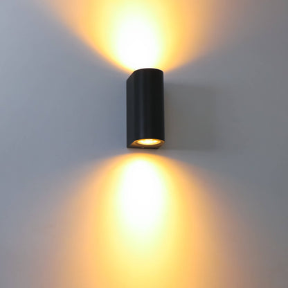 LED's Light LED Wandlamp buiten - Cilinder met 2 x GU10 fitting - Model Sapri - IP44 - Zwart