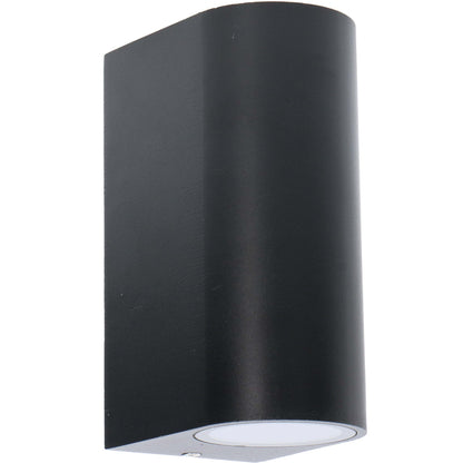LED's Light LED Wandlamp buiten - Cilinder met 2 x GU10 fitting - Model Sapri - IP44 - Zwart
