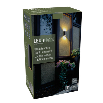 LED's Light LED Muurlamp Buiten - Halve cilinder met 2 lichtpunten - Model Siena - IP44 - Antraciet