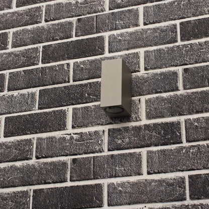 Comnox - Milaan - Wandlamp Buiten en Binnen - Spatwaterdicht IP44 - Aluminium Constructie - Warm of Koud Wit Licht - Rechthoekig Grijs