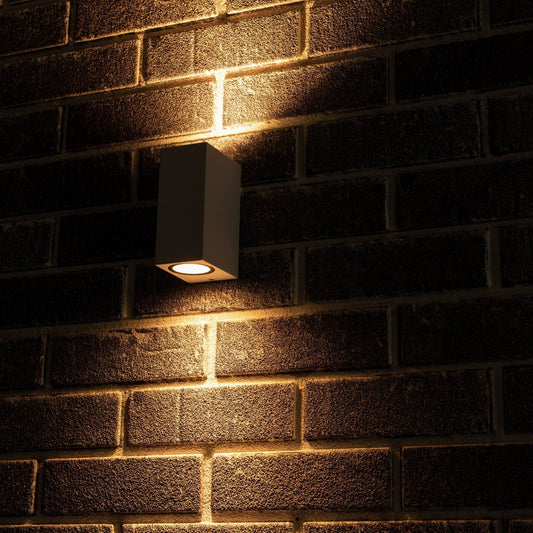 NØRD Up&Down - LED's Light LED Buitenlamp met GU10 fitting - Rechthoek - IP44 - Wit - Model Milaan