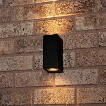 NØRD Up&Down - LED's Light LED Buitenlamp met GU10 fitting - Rechthoek - IP44 - Zwart - Model Milaan