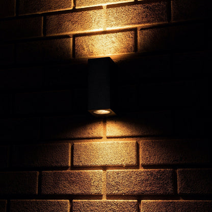 NØRD Up&Down - LED's Light LED Buitenlamp met GU10 fitting - Rechthoek - IP44 - Zwart - Model Milaan