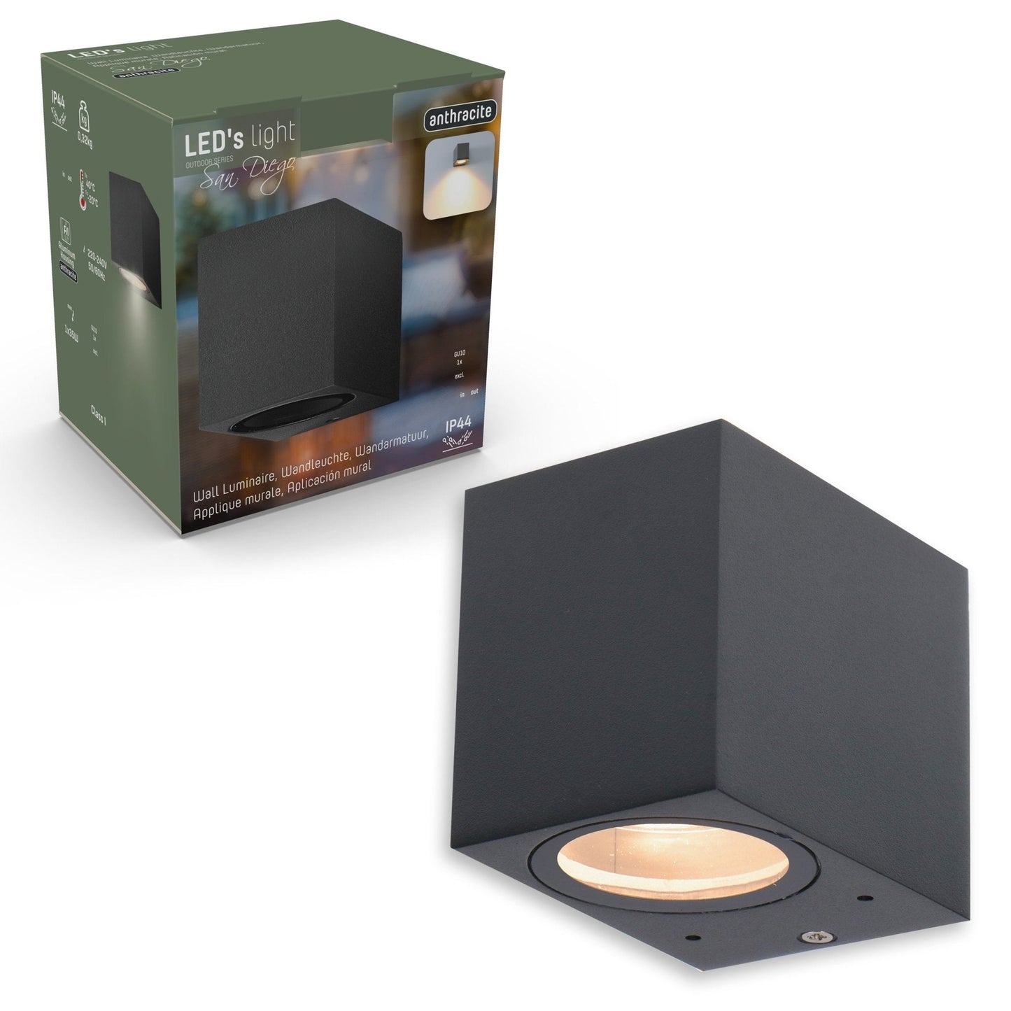 Comnox - NØRD Down - LED Wandlamp Buiten - Weerbestendig & Duurzaam - GU10 Fitting - IP44 - Antraciet
