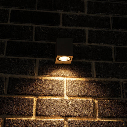NØRD Down - LED Wandlamp buiten met GU10 fitting - Rome - Vierkant - IP44 - Grijs