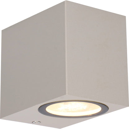 NØRD Down - LED Wandlamp buiten met GU10 fitting - Rome - Vierkant - IP44 - Grijs