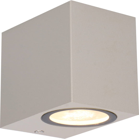 Comnox - NØRD Down - LED Wandlamp buiten met GU10 fitting - Comfortabel licht voor binnen en buiten - Weerbestendig IP44 - 35W Max - grijs