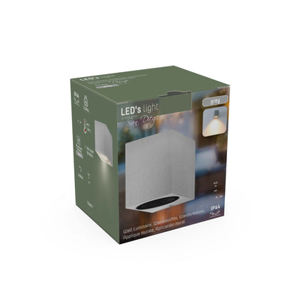 NØRD Down - LED Wandlamp buiten met GU10 fitting - Rome - Vierkant - IP44 - Grijs