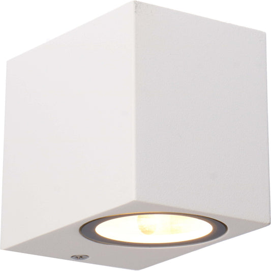 NØRD Down - LED's Light LED Wandlamp Buiten met GU10 fitting - Vierkant - IP44 - Wit - Model Rome