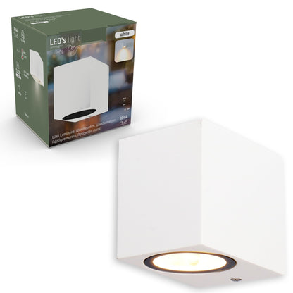 NØRD Down - LED's Light LED Wandlamp Buiten met GU10 fitting - Vierkant - IP44 - Wit - Model Rome