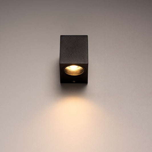 Comnox - NØRD Down - LED Wandlamp Buiten met GU10 fitting - Duurzame buitenverlichting - Weerbestendig IP44 - Aluminium constructie - zwart