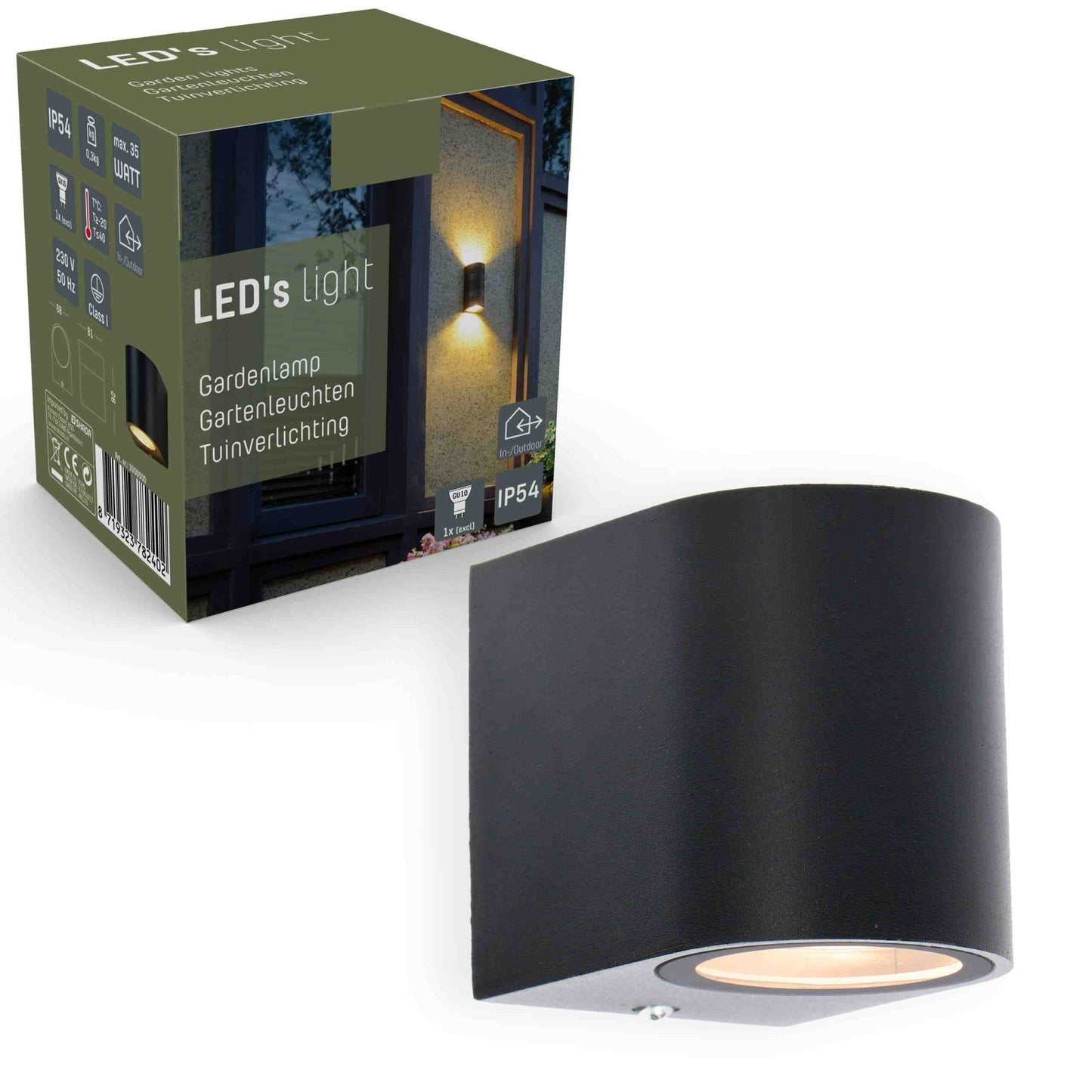 Comnox - San Marino - Buitenwandlamp - Weerbestendig - Comfortabel verlichtingsoplossing - GU10 fitting - IP44 - zwart