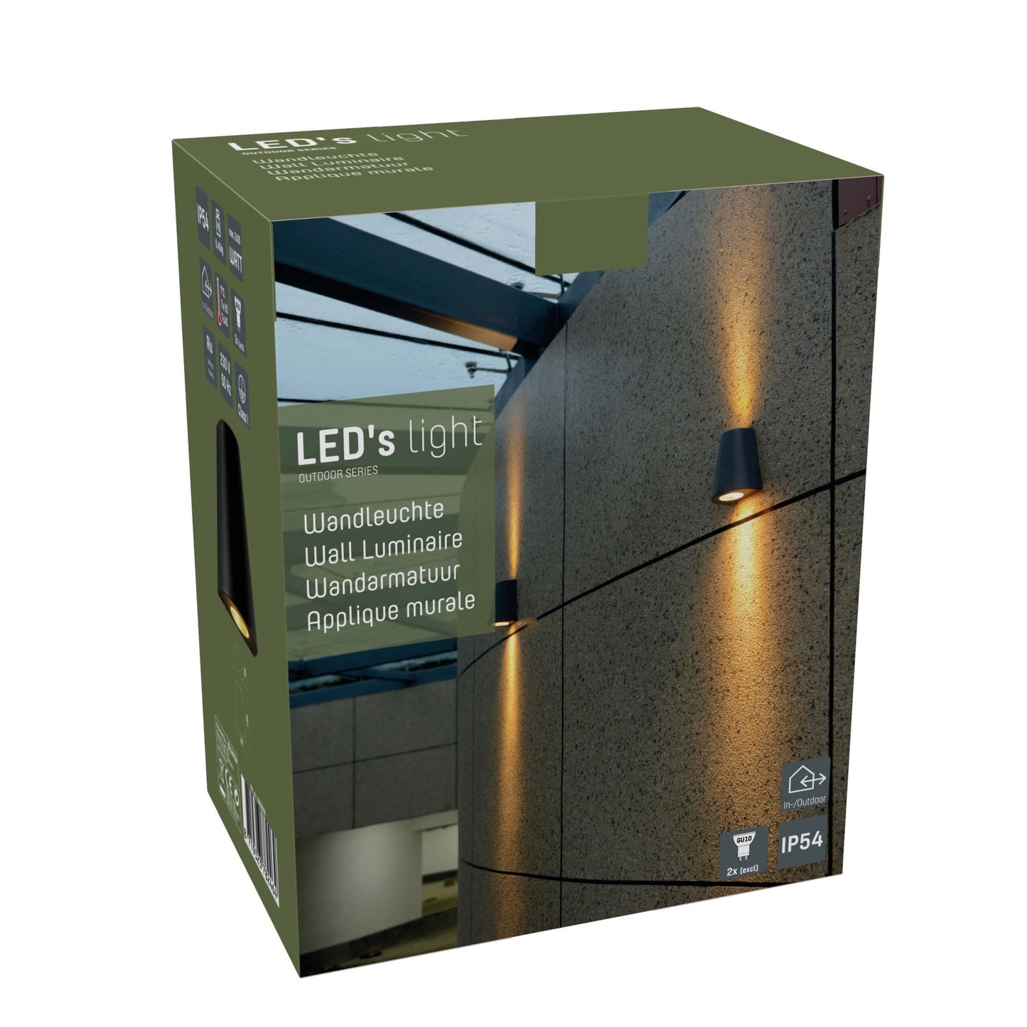 LED's Light LED Wandlamp Buiten - Vaas met 2 lichtpunten - Model Como - IP44 - Antraciet