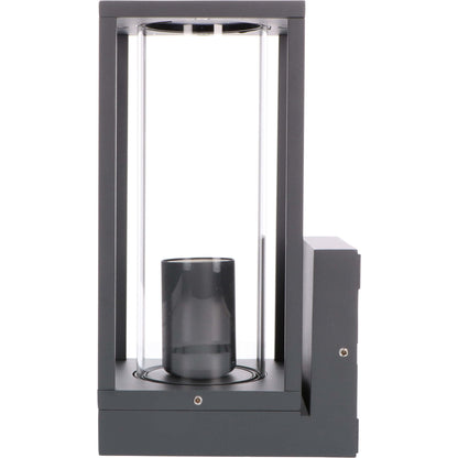 LED's Light LED Wandlamp met glazen ruiten - Rechthoek - E27 fitting - IP44 - Antraciet
