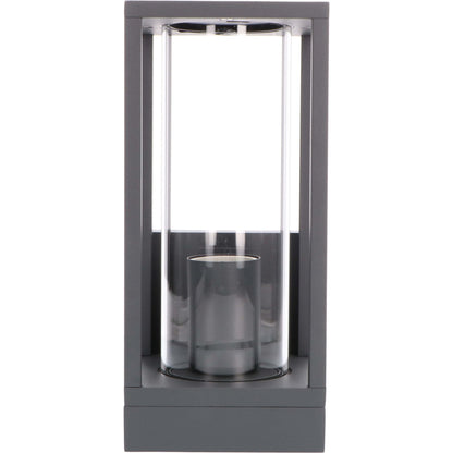 LED's Light LED Wandlamp met glazen ruiten - Rechthoek - E27 fitting - IP44 - Antraciet