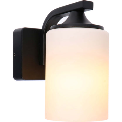 Comnox - LED Wandlamp Milky Noto Antraciet - Gelijkmatige verlichting - Verlaagd verblinding - E27 fitting - IP44 - buitenwandlamp