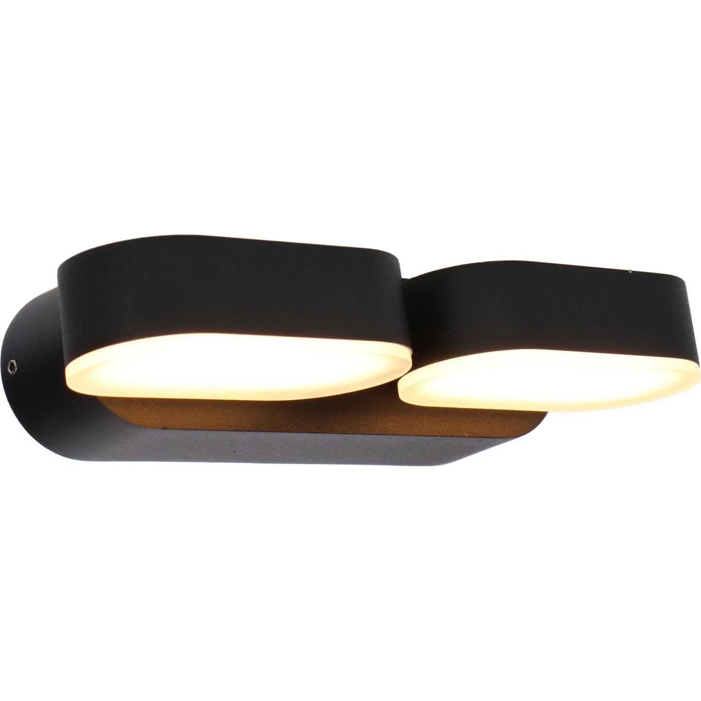 Comnox - LED's Light Rieti - Dubbele buitenlamp - Warm wit licht - 10 jaar duurzame lamp - 12W - 570 lm - IP44 - zwart