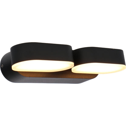 Comnox - LED's Light Rieti - Dubbele buitenlamp - Warm wit licht - 10 jaar duurzame lamp - 12W - 570 lm - IP44 - zwart