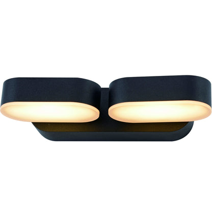 LED's Light Dubbele LED Buitenlamp - Model Rieti - Warm wit - IP44 waterbestendig - Zwart