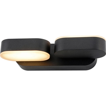 Comnox - LED's Light Rieti - Dubbele buitenlamp - Warm wit licht - 10 jaar duurzame lamp - 12W - 570 lm - IP44 - zwart