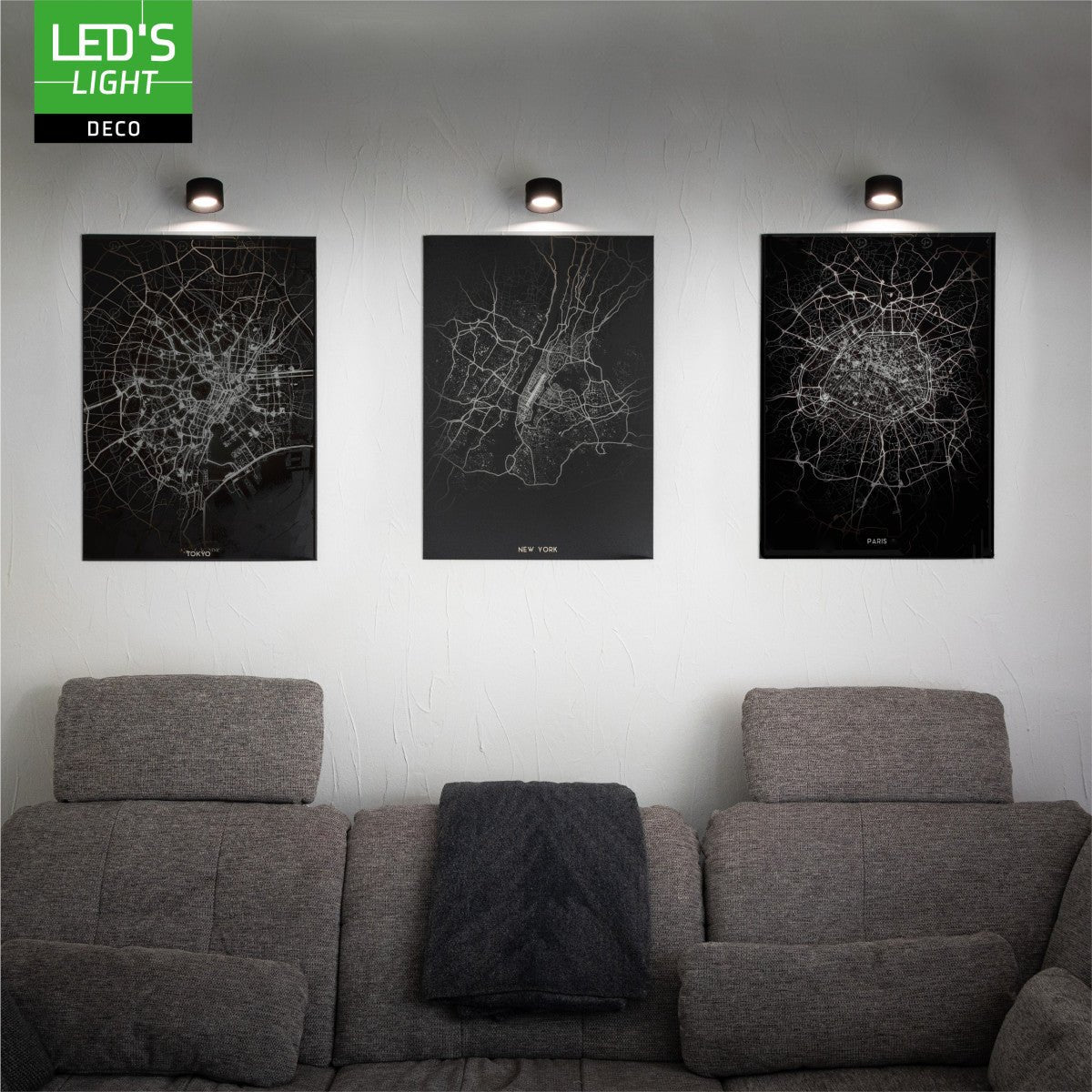 LED's Light 3-in-1 Draadloos Oplaadbaar Spotje - Tafellamp, Klemlamp & Wandlamp - Zwart