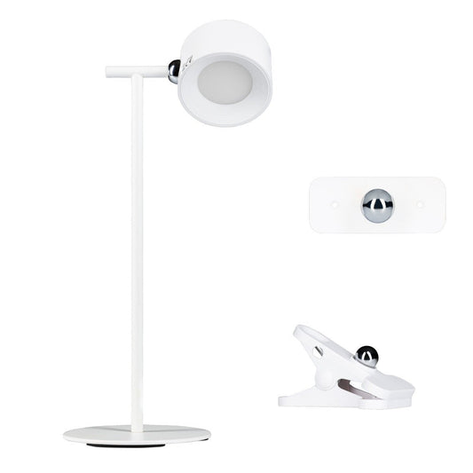 LED's Light 3-in-1 draadloze oplaadbare lamp met magnetische muurbeugel, voet en klem - Wit