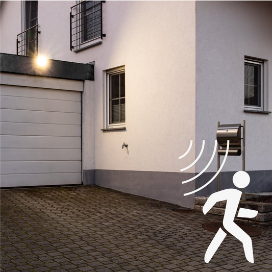 Comnox - LED's Light Buitenlamp Schijnwerper Floodlight Bewegingssensor 4200lm 30W Waterdicht IP65 Zwart