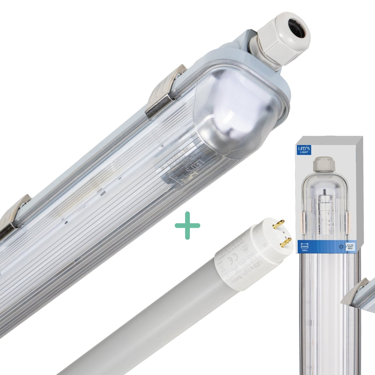 Comnox - LED TL lamp met buis 120 cm – Heldere werkplek verlichting – Stofdicht & waterbestendig – 2130 lm – 4000K – 11,5W – Binnen en buiten – Comnox