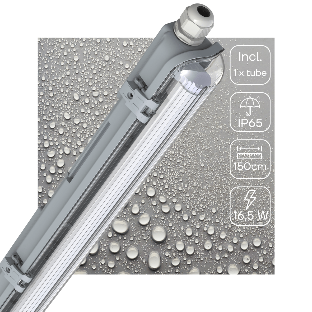 LED's Light Complete LED TL lamp met LED buis 150 cm - Binnen en buiten - 3060lm - 16.5W - 4000K