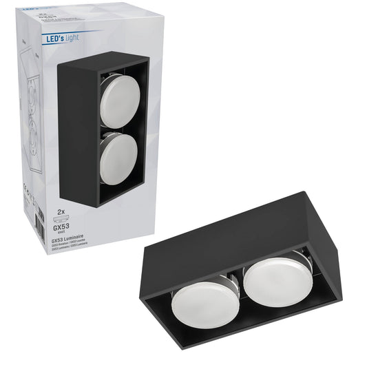 Comnox - LED's Light Cube Plafondlamp - Elegant & Draaibaar Licht - Comfortabel Verlichting voor Woonkamer, Slaapkamer en Keuken - 20 x 8 cm - Zwart