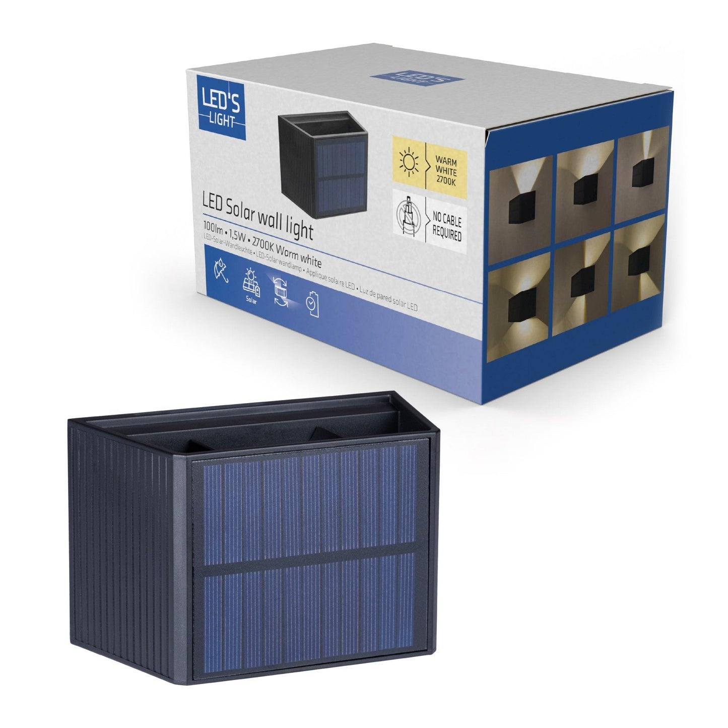 Comnox - LED's Light Solar Buitenlamp - Draadloos Lichteffect - Zwart