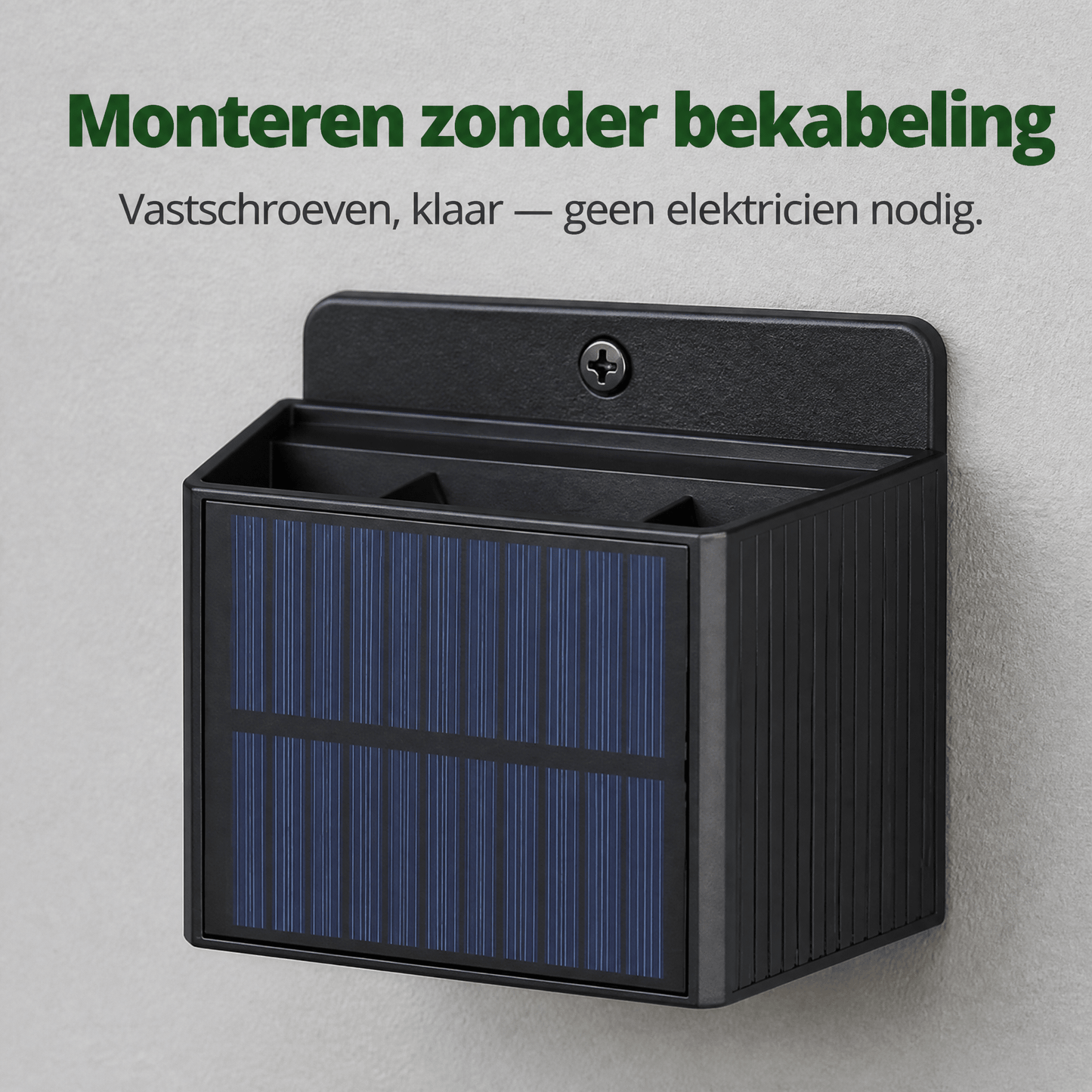 Comnox - LED's Light Solar Buitenlamp - Draadloos Lichteffect - Zwart