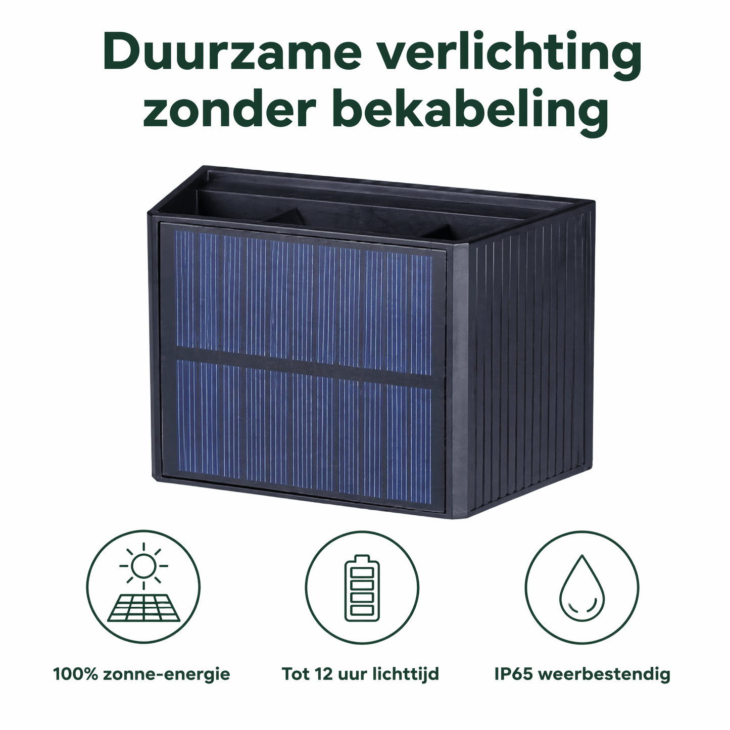 Comnox - LED's Light Solar Buitenlamp - Draadloos Lichteffect - Zwart