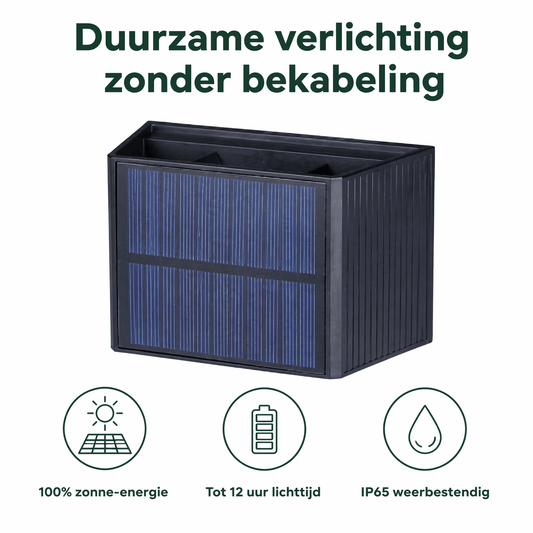 Comnox - LED's Light Solar Buitenlamp - Draadloos Lichteffect - Zwart