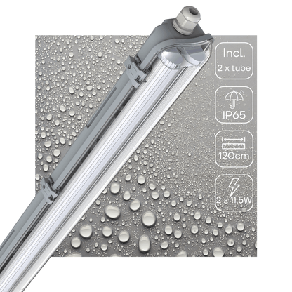 LED's Light Dubbele LED TL lamp 120 cm - compleet met LED buizen - Binnen en buiten - 4260 lm - 4000K - 2x11.5W