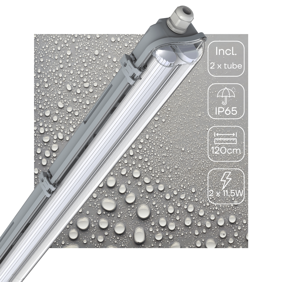 Comnox - LED TL armatuur 120 cm - Robuuste verlichting voor binnen en buiten - 4260 lm