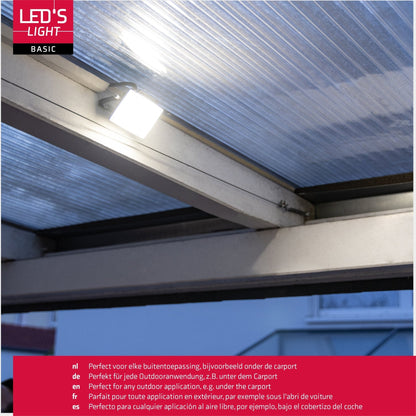 Comnox - LED's Light Floodlight 900 met beugel - Universeel binnen/buiten licht - Energiezuinig 10W - IP65 water- en stofdicht - helder wit - 150 cm