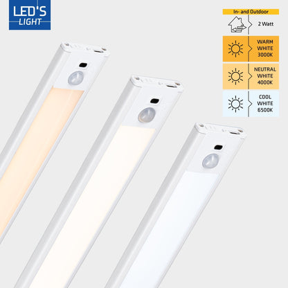 LED's Light Kastverlichting met sensor 40 cm - Oplaadbaar en draadloos - zwaai- en bewegingssensor - wit