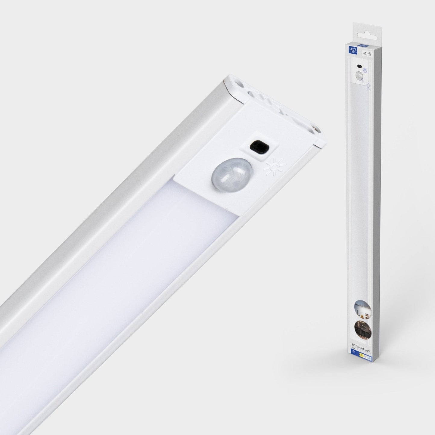 LED's Light Kastverlichting met sensor 40 cm - Oplaadbaar en draadloos - zwaai- en bewegingssensor - wit