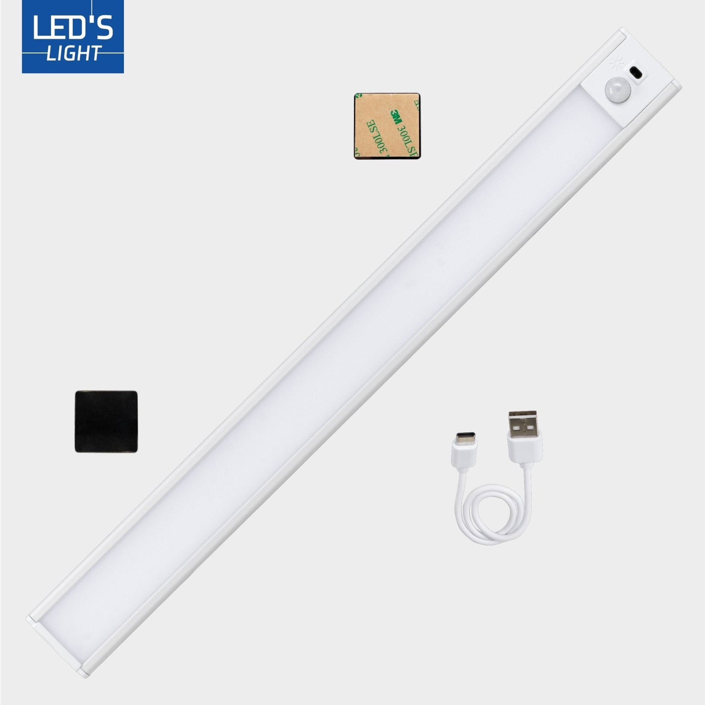 LED's Light Kastverlichting met sensor 40 cm - Oplaadbaar en draadloos - zwaai- en bewegingssensor - wit