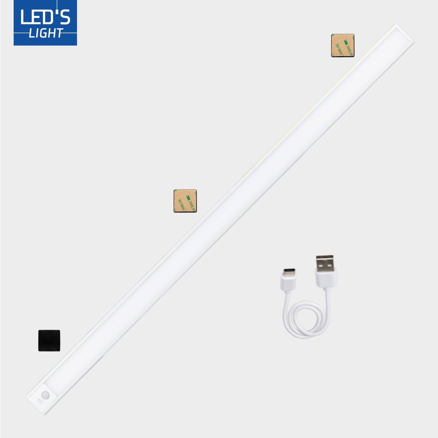 LED's Light Kastverlichting met sensor 80 cm - Oplaadbaar en draadloos - zwaai- en bewegingssensor - wit