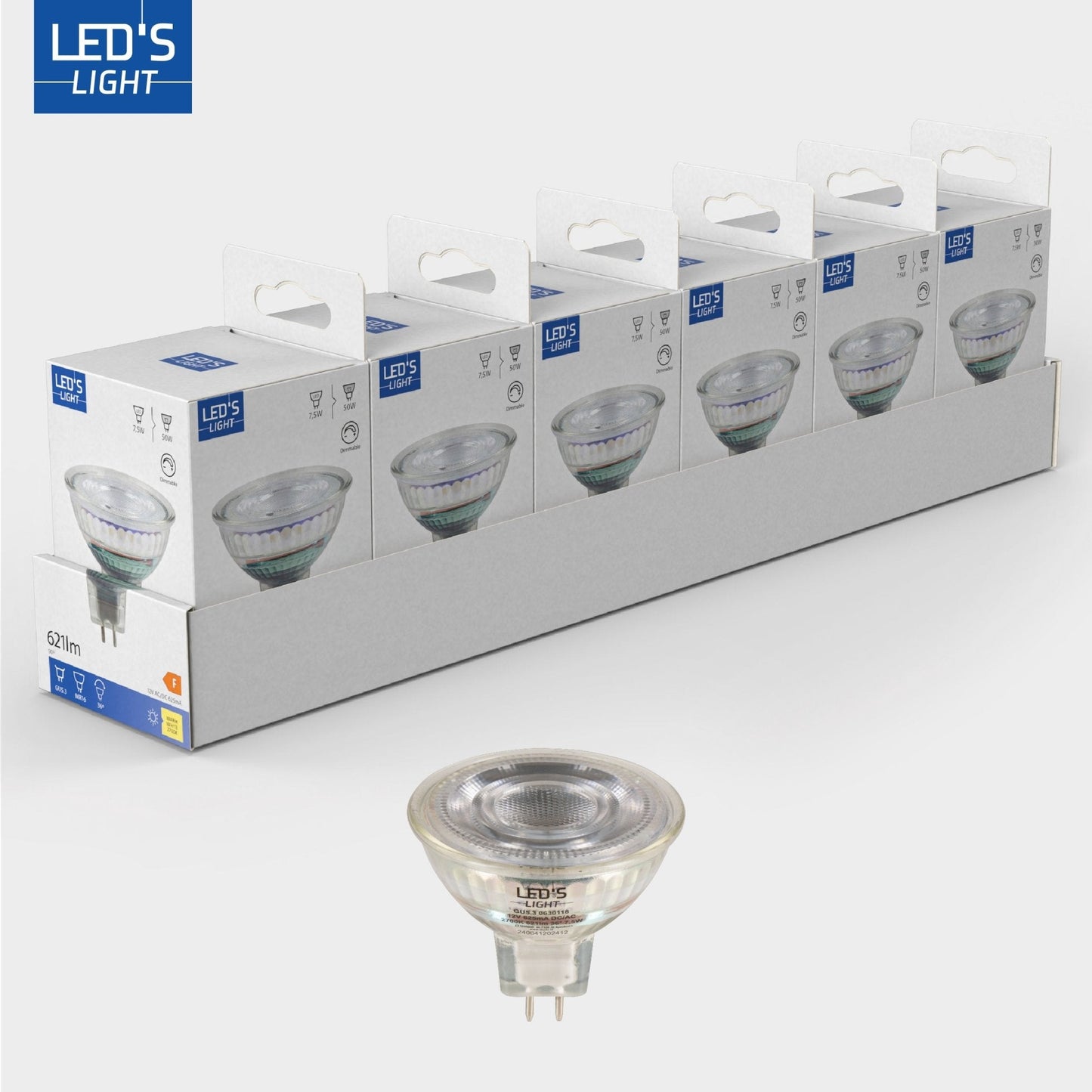 LED's Light LED lamp met GU5.3 fitting - Dimbaar warm wit - 7W vervangt 50W - MR16