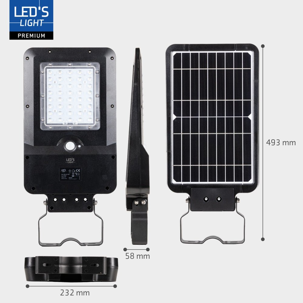 LED's Light LED Solar buitenstraatverlichting straatverlichting Lantaarnpaal 3000 lm 4000 K – Zwart