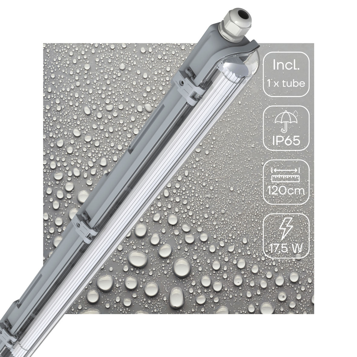 Comnox - FastFix LED TL armatuur - Waterbestendig en stootvast - 120 cm