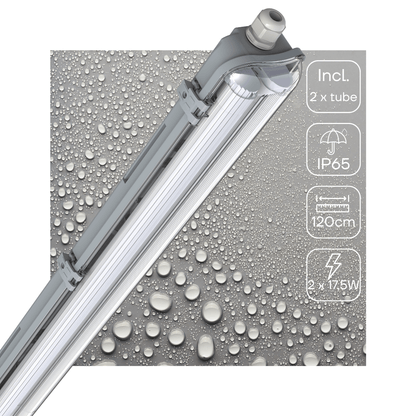 LED's Light LED TL dubbel armatuur 120 cm - Compleet met 2 LED TL buizen 120 cm - 4320lm